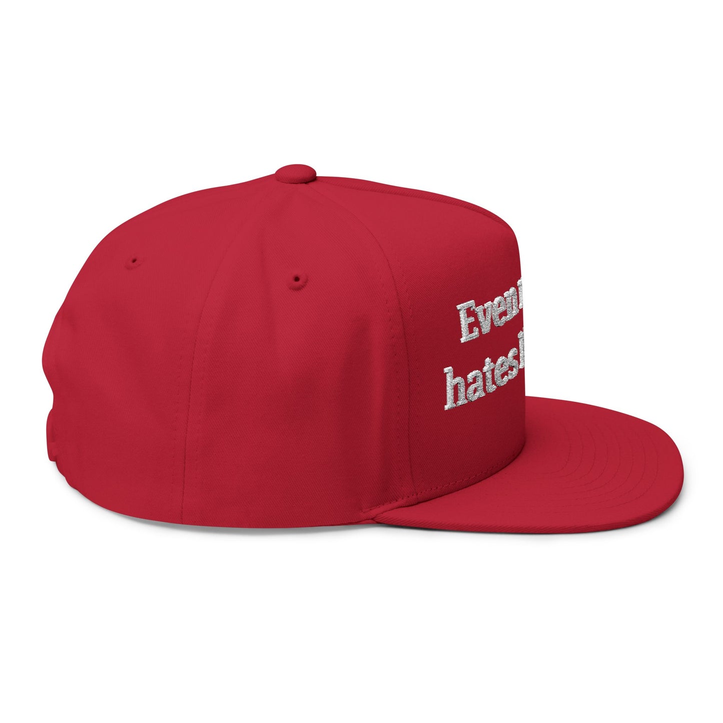 Flat Bill Cap — "Even My Dog Hates Newsom" Embroidered Political Snapback