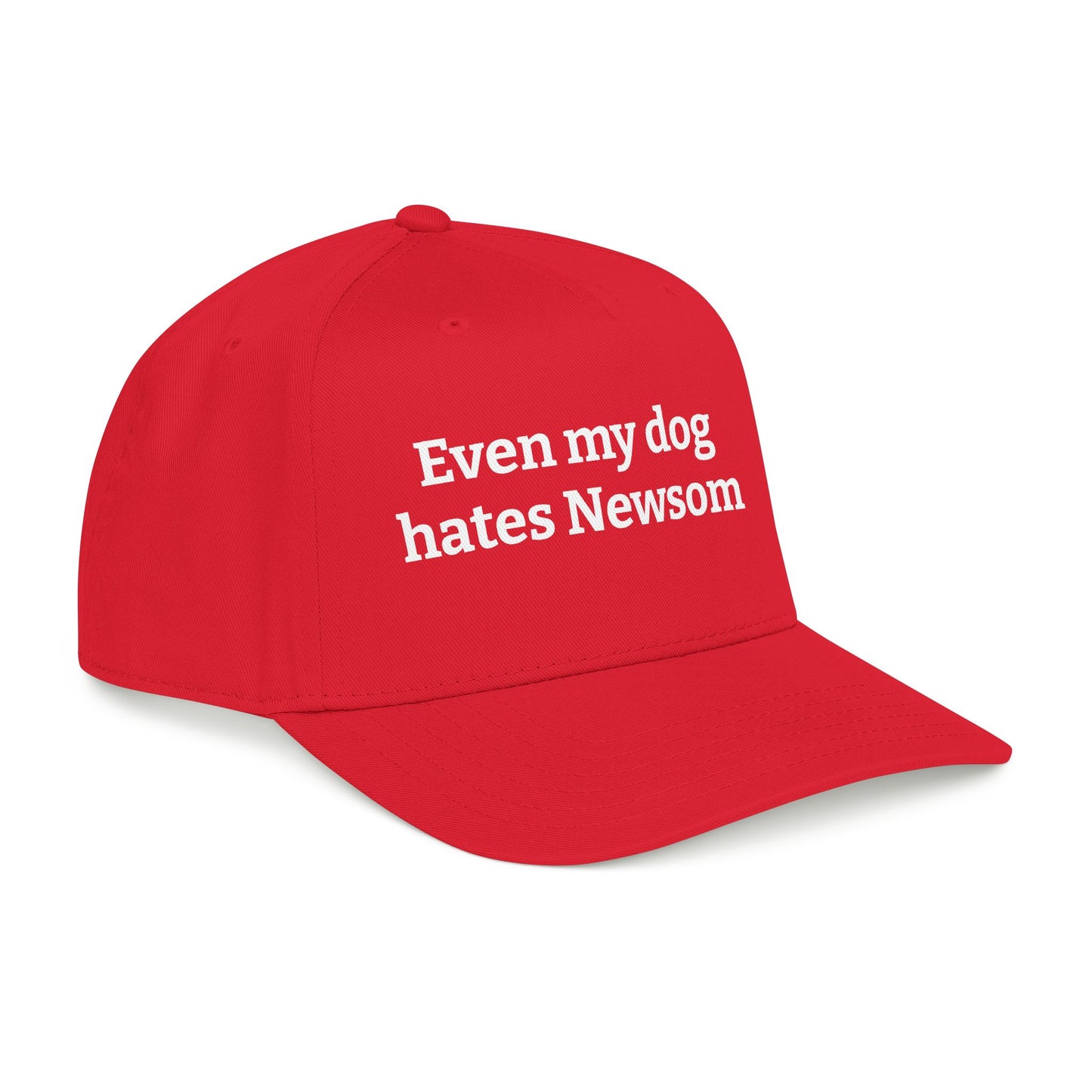 Even My Dog Hates Newsom Baseball Cap — Political Statement Red Hat