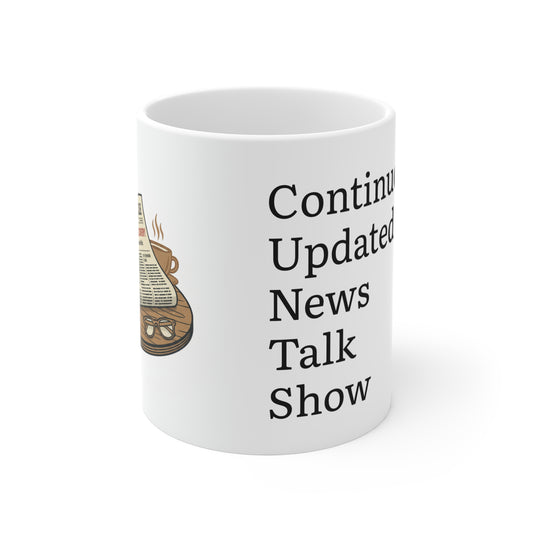 Continuously Updated News Talk Show Coffee Mug — The Daily Chronicle 11oz